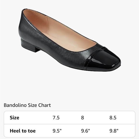 Bandolino Black Flats with Patent Toe - Picture 4 of 10